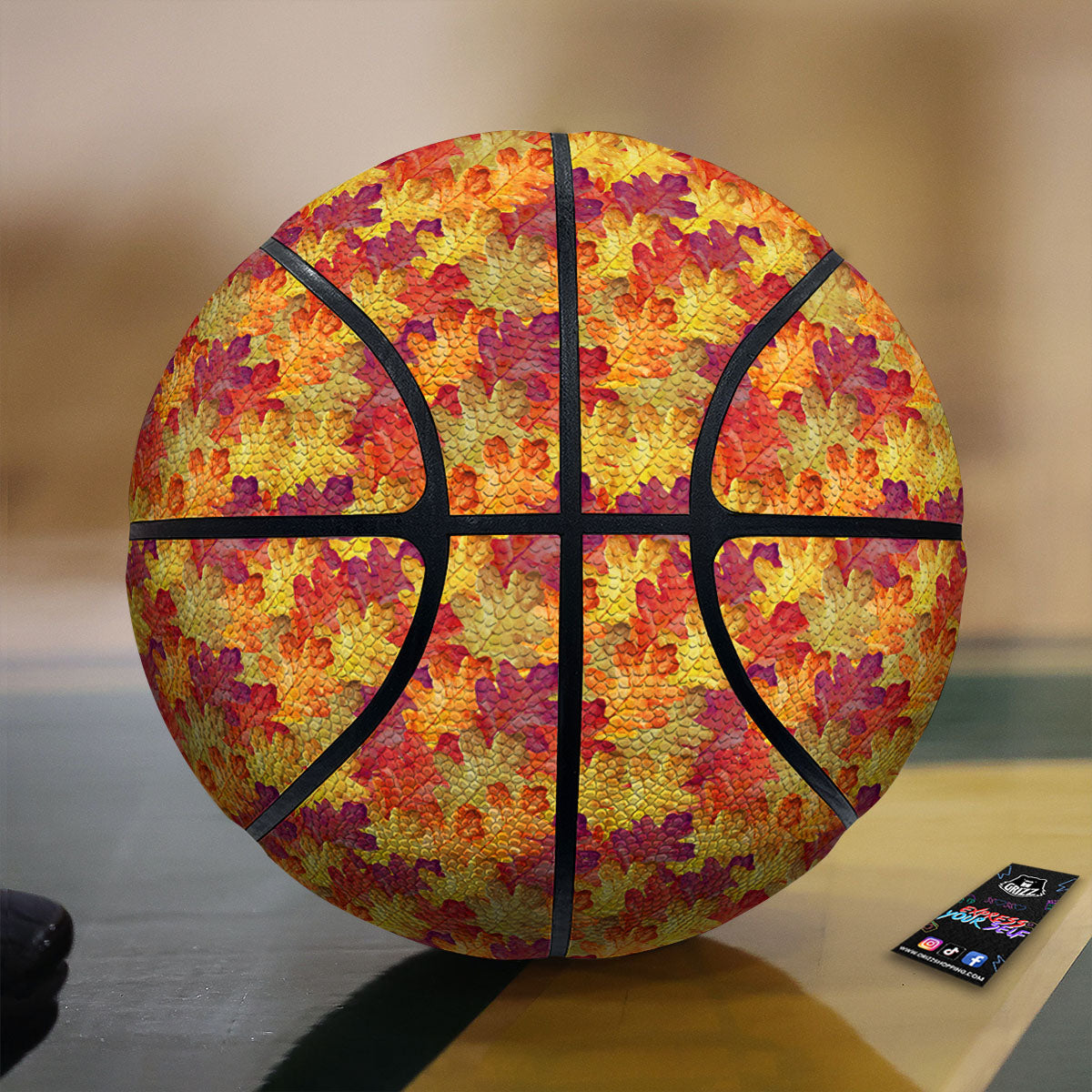 Oak Leaf Autumn Print Basketball-grizzshop