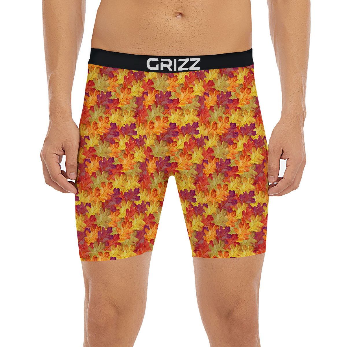 Oak Leaf Autumn Print Boxer Briefs-grizzshop