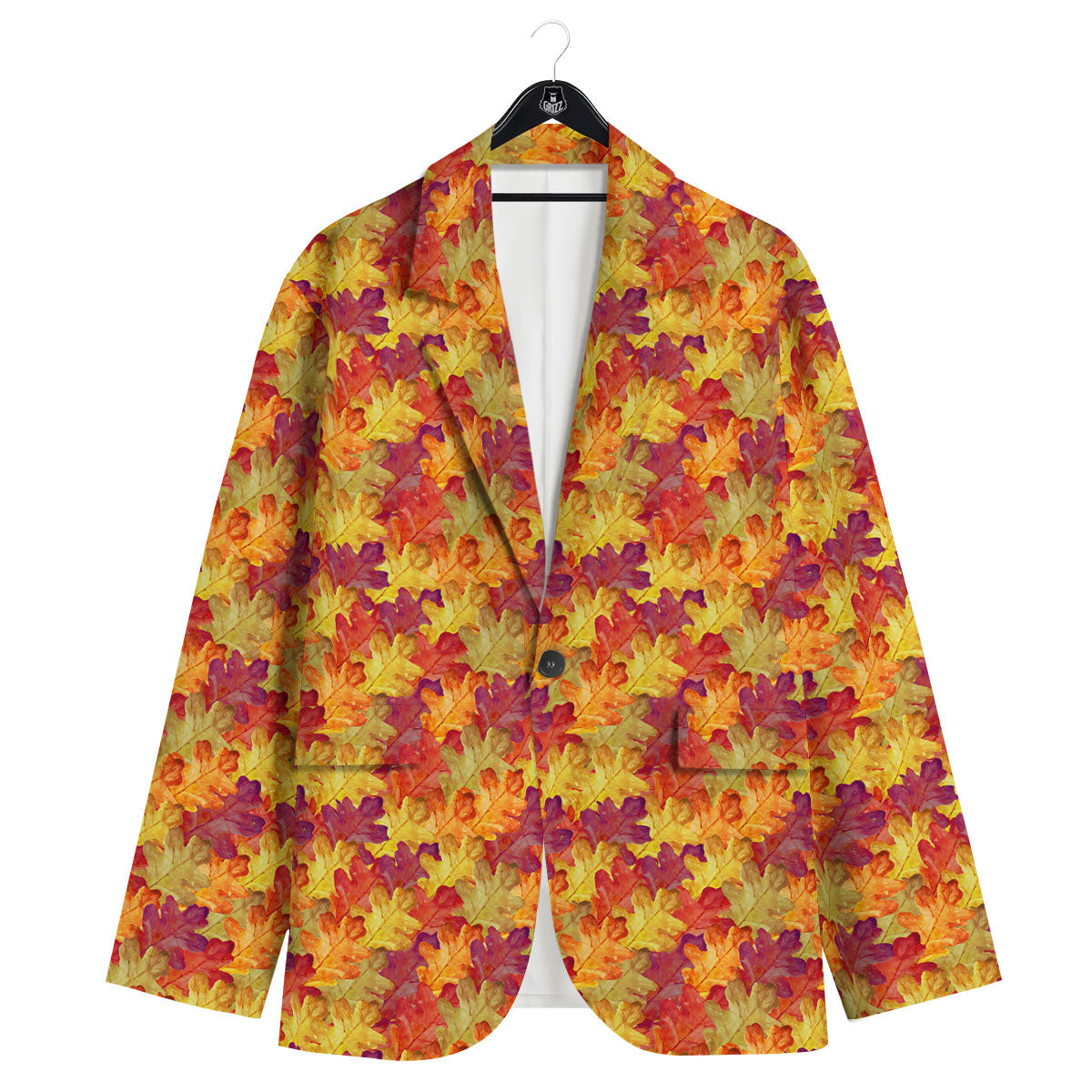 Oak Leaf Autumn Print Men's Sport Coat-grizzshop
