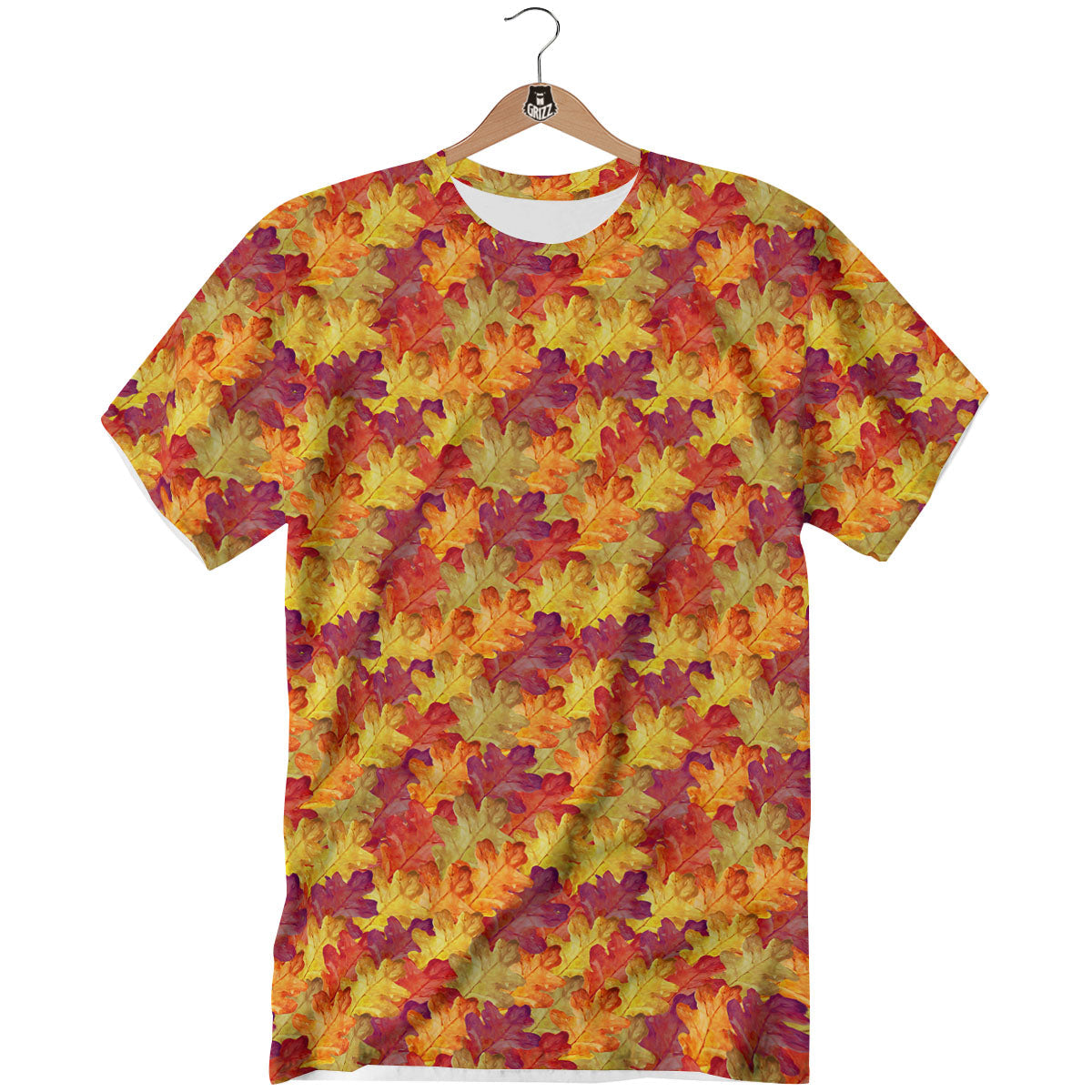 Oak Leaf Autumn Print T-Shirt-grizzshop
