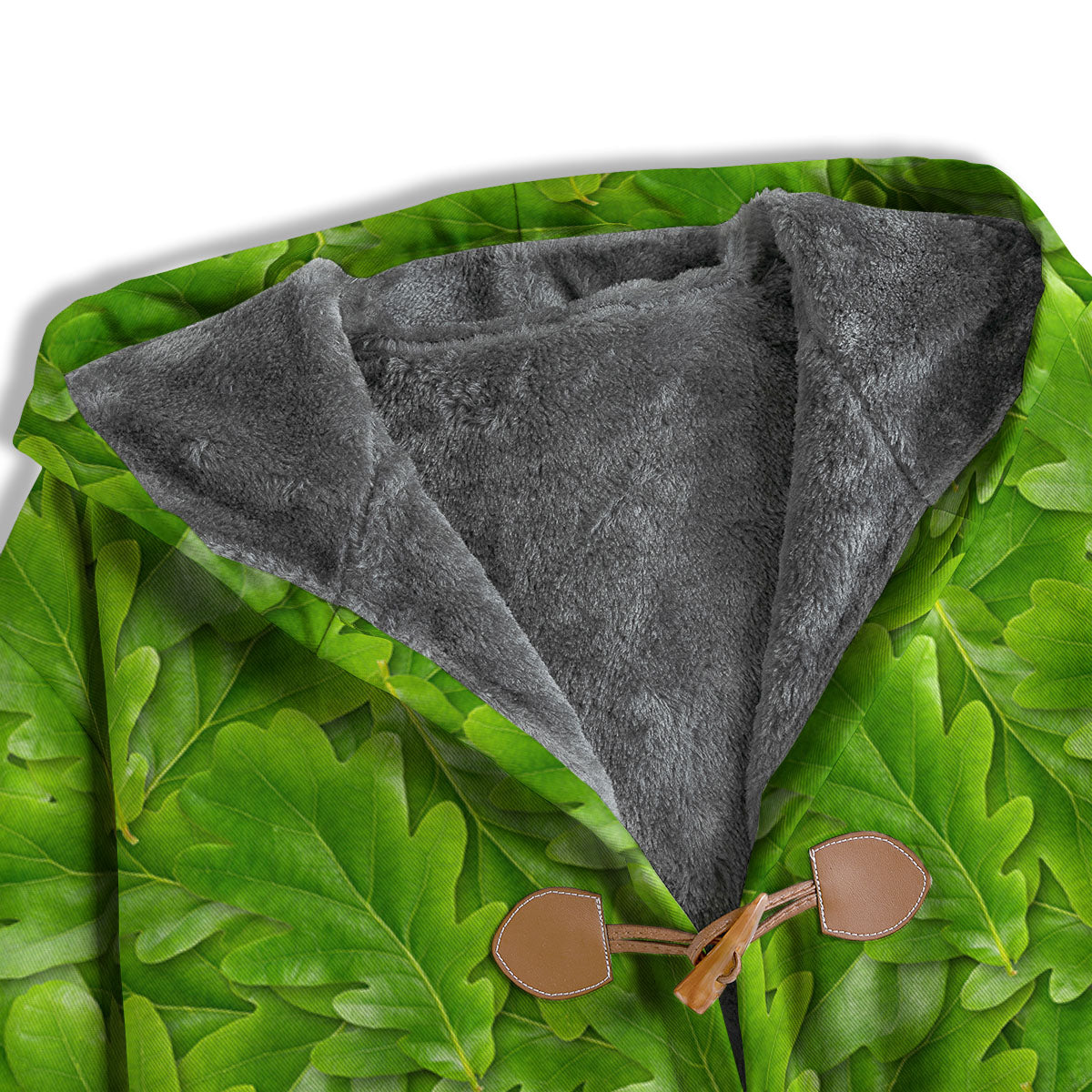 Oak Leaf Green Print Men's Windbreaker Jacket-grizzshop