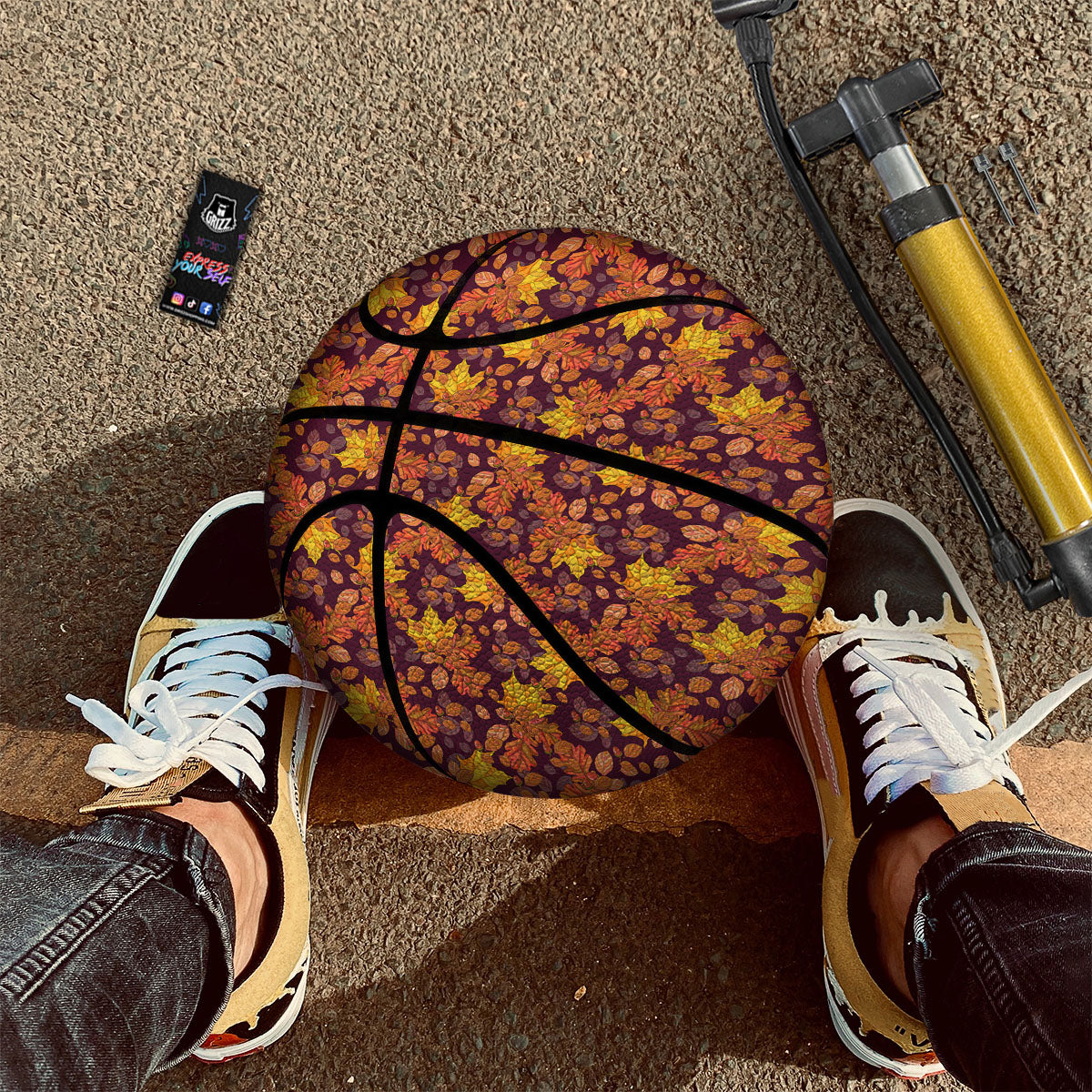 Oak Maple Print Pattern Basketball-grizzshop