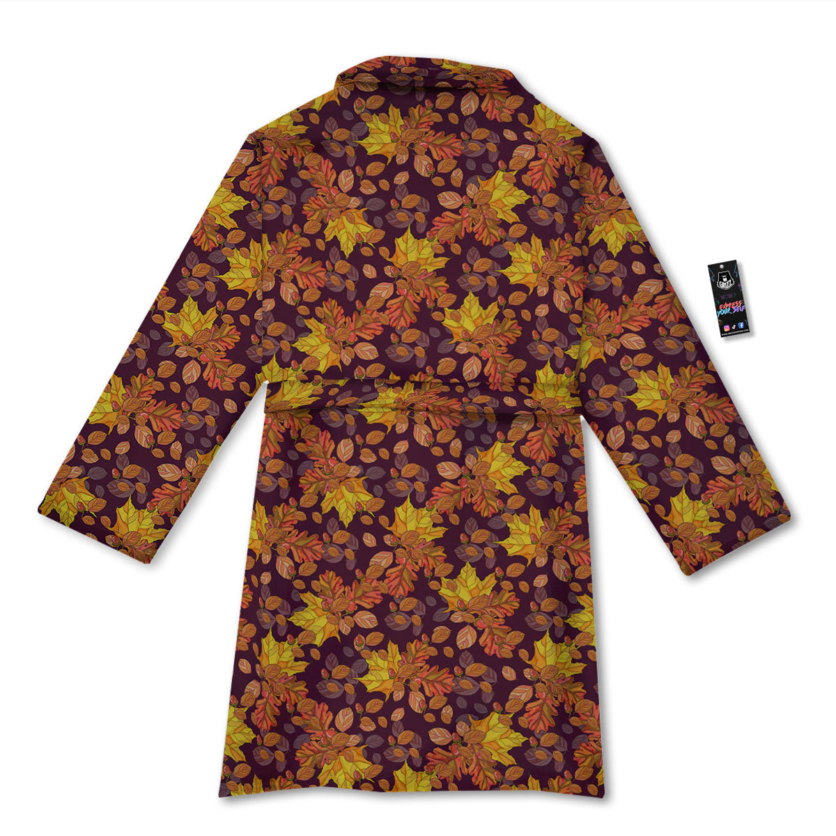 Oak Maple Print Pattern Bathrobe-grizzshop