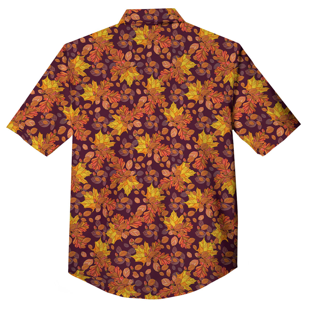 Oak Maple Print Pattern Button Up Shirt-grizzshop