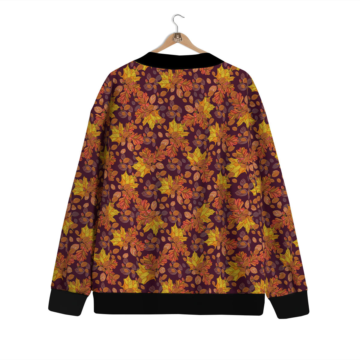 Oak Maple Print Pattern Cardigan-grizzshop