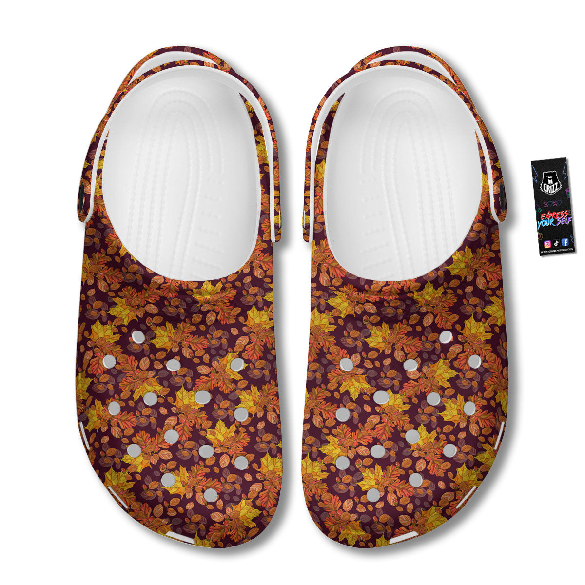 Oak Maple Print Pattern Clog-grizzshop