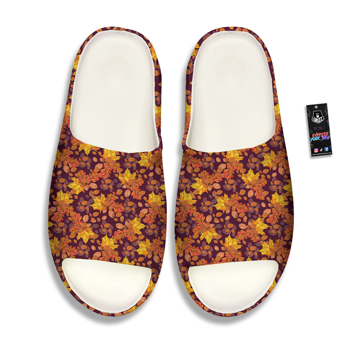 Oak Maple Print Pattern Sandals-grizzshop