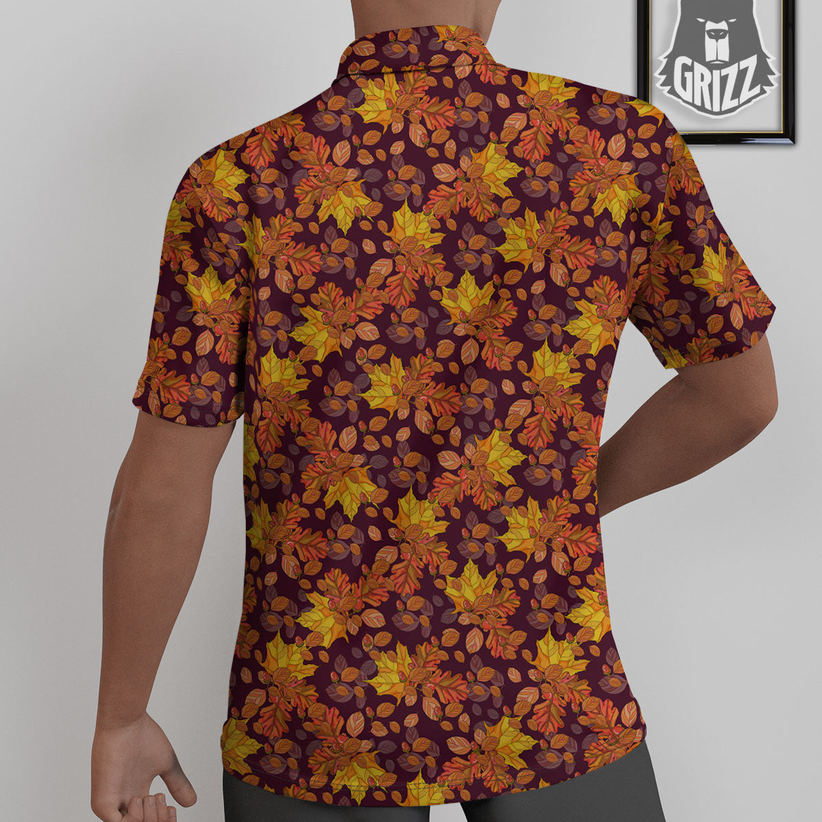 Oak Maple Print Pattern Untucked Shirts-grizzshop