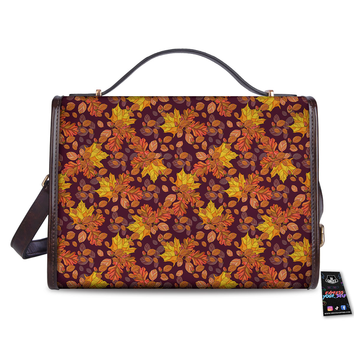 Oak Maple Print Pattern Women's Satchel Bag-grizzshop