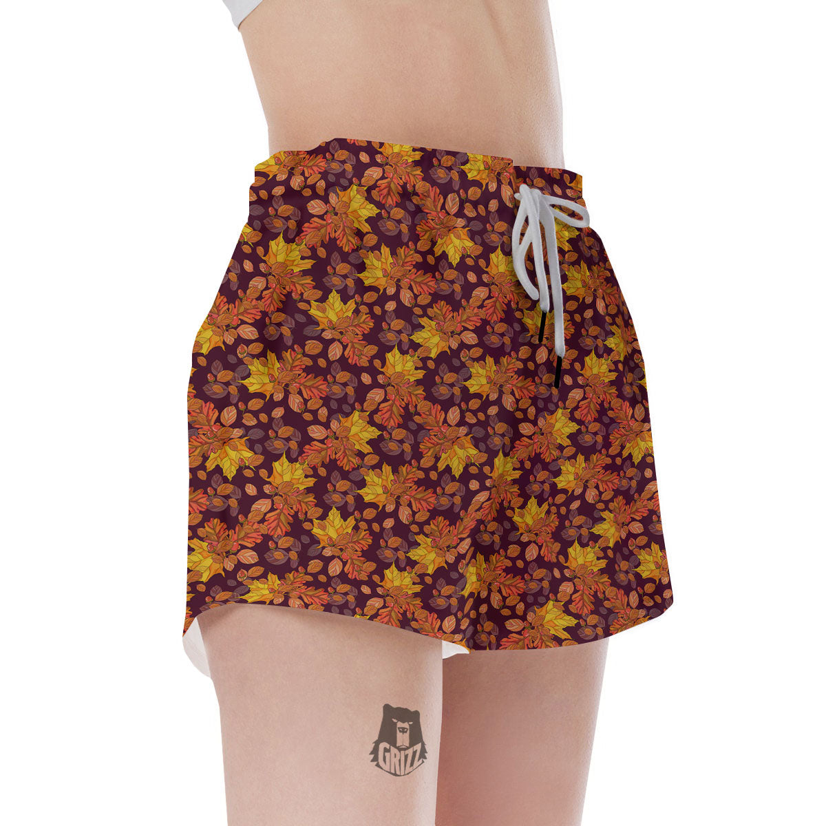 Oak Maple Print Pattern Women's Shorts-grizzshop