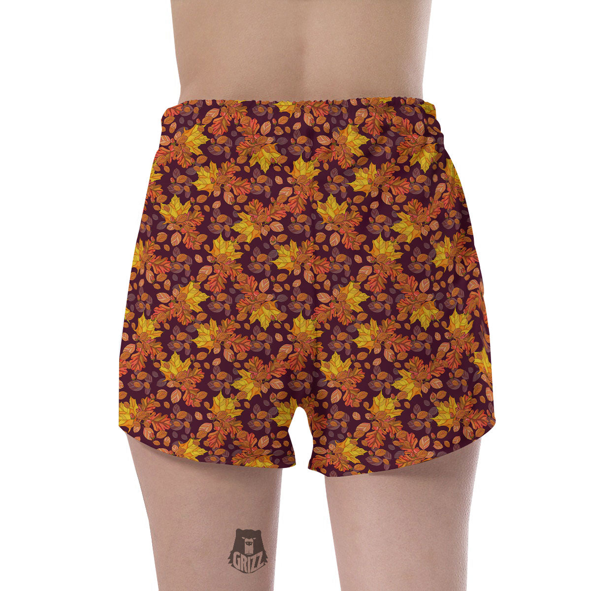 Oak Maple Print Pattern Women's Shorts-grizzshop