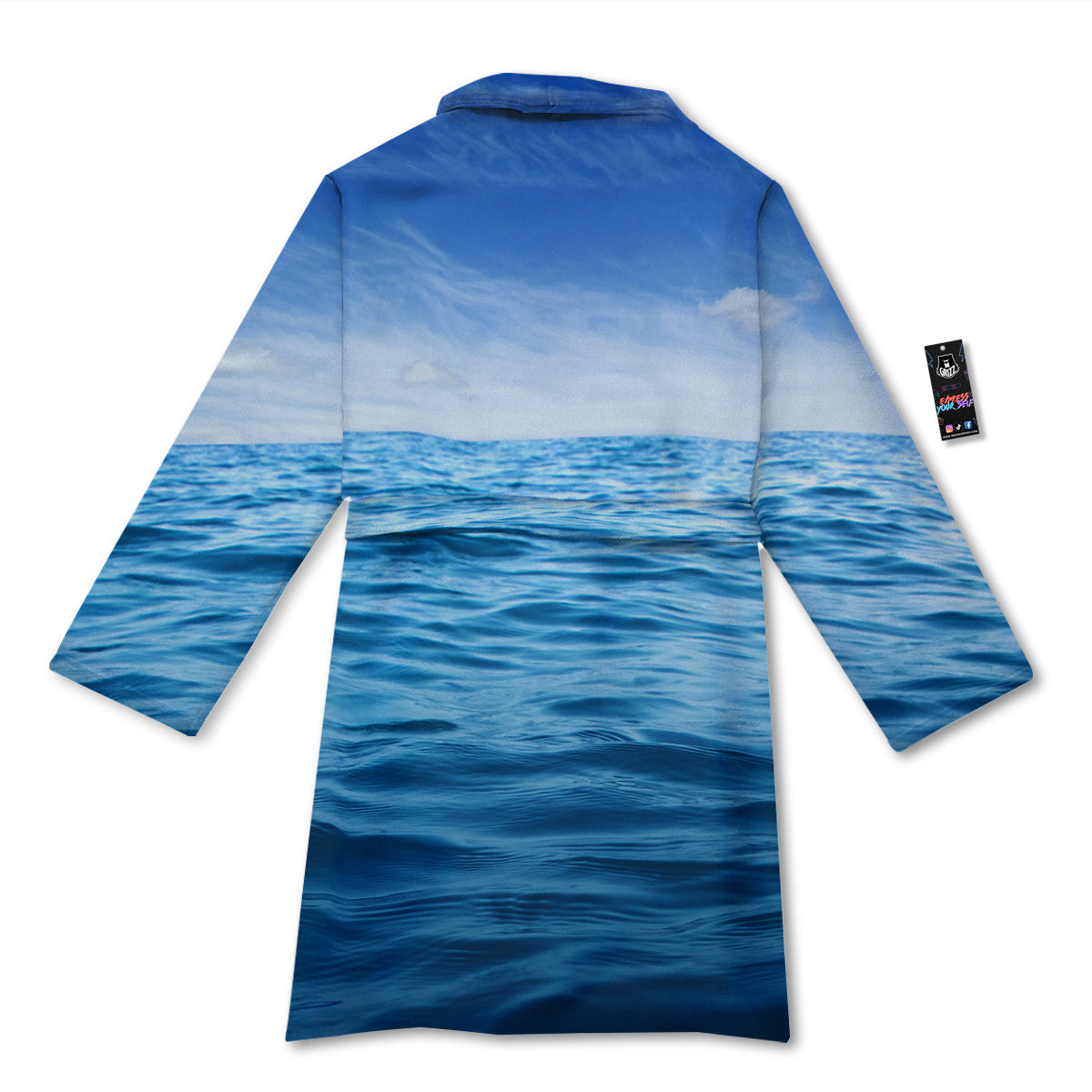 Ocean Blue Print Bathrobe-grizzshop