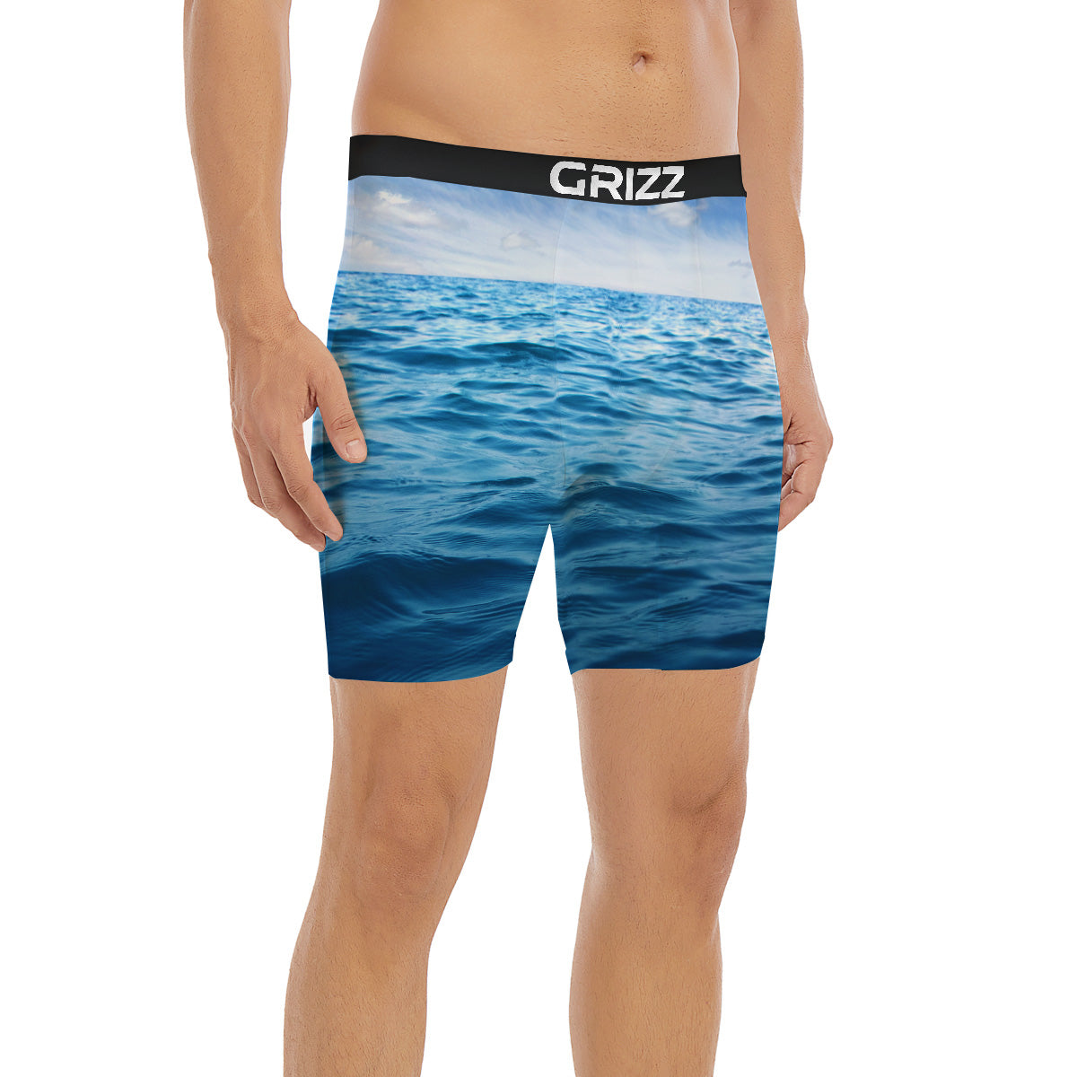 Ocean Blue Print Boxer Briefs-grizzshop