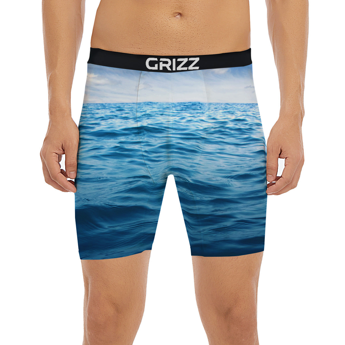 Ocean Blue Print Boxer Briefs-grizzshop