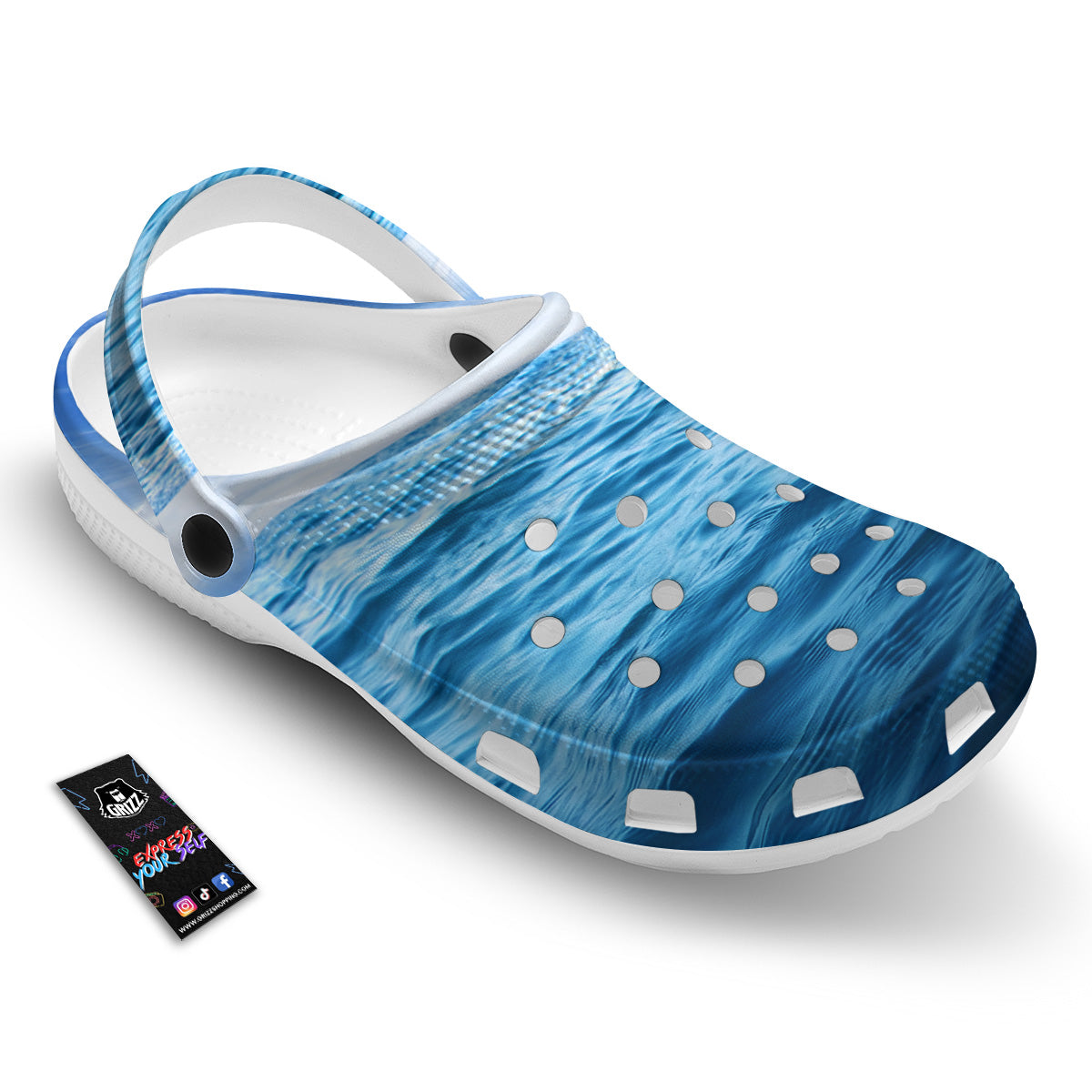 Ocean Blue Print Clog-grizzshop