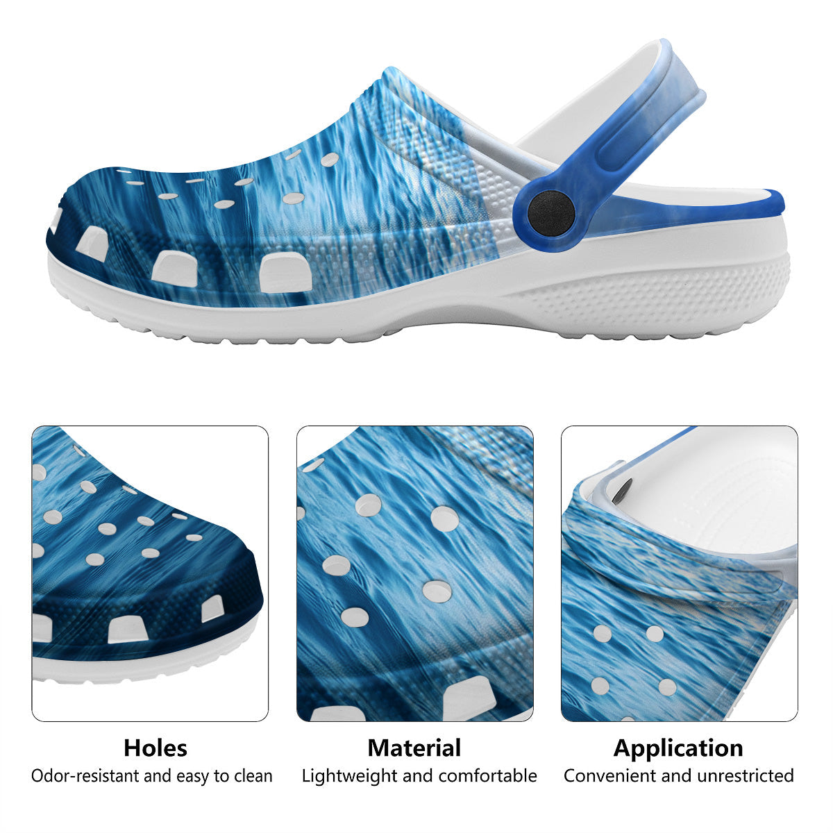 Ocean Blue Print Clog-grizzshop