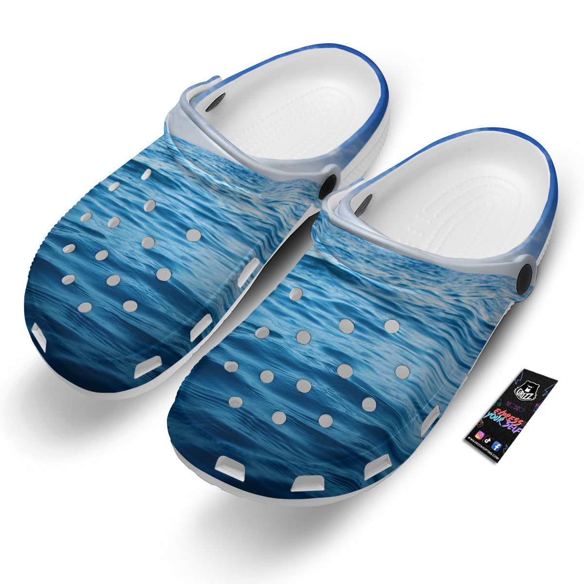 Ocean Blue Print Clog-grizzshop