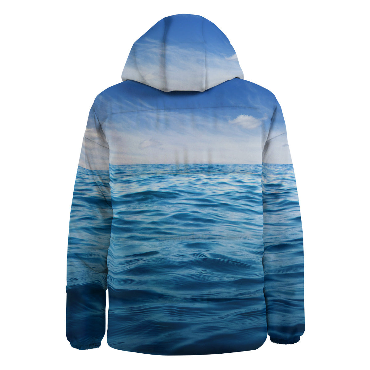 Ocean Blue Print Down Jacket-grizzshop