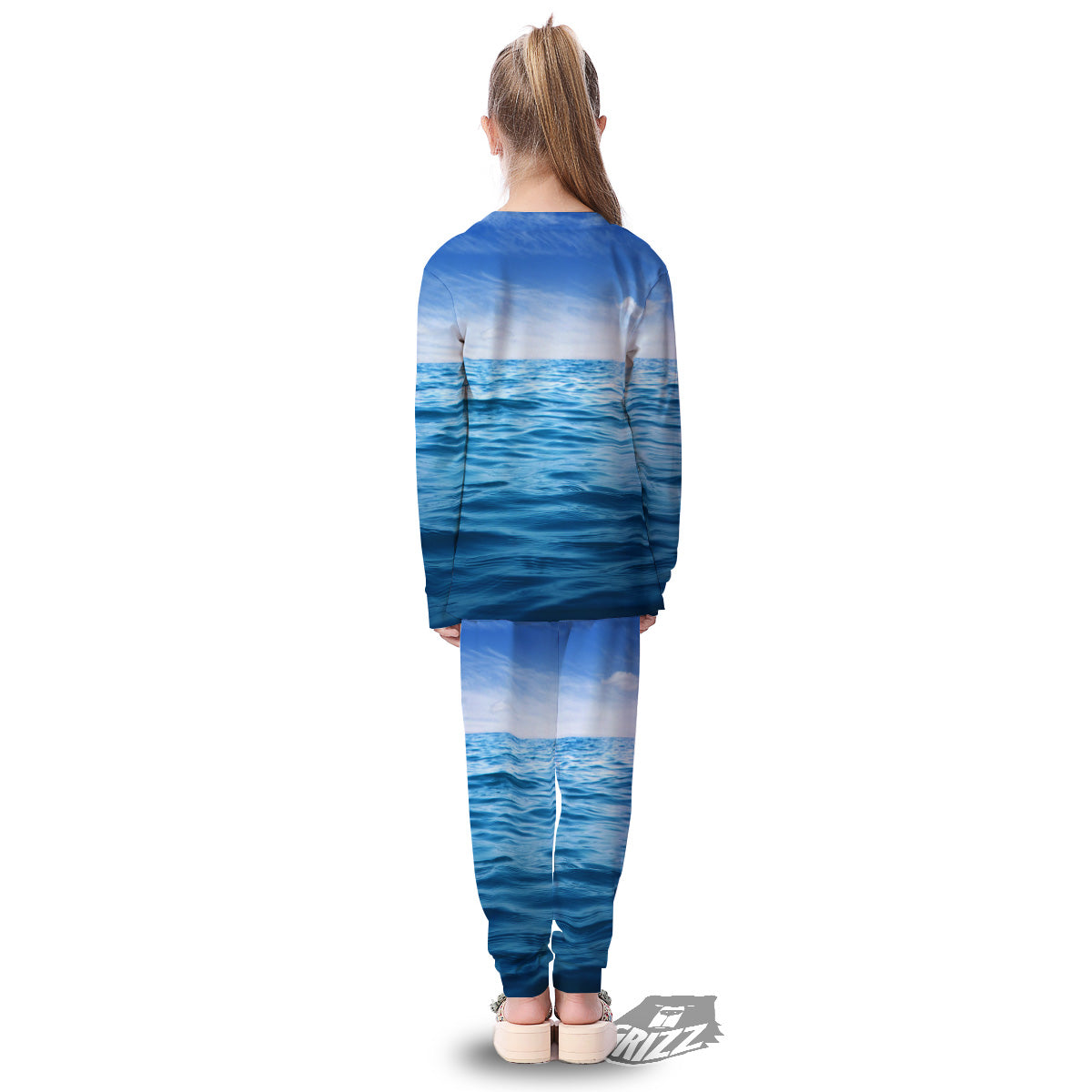 Ocean Blue Print Kid's Pajamas-grizzshop