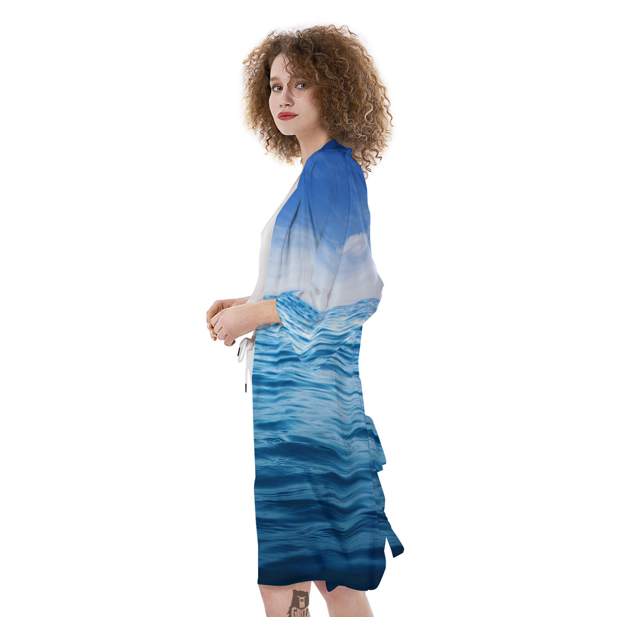 Ocean Blue Print Kimono-grizzshop
