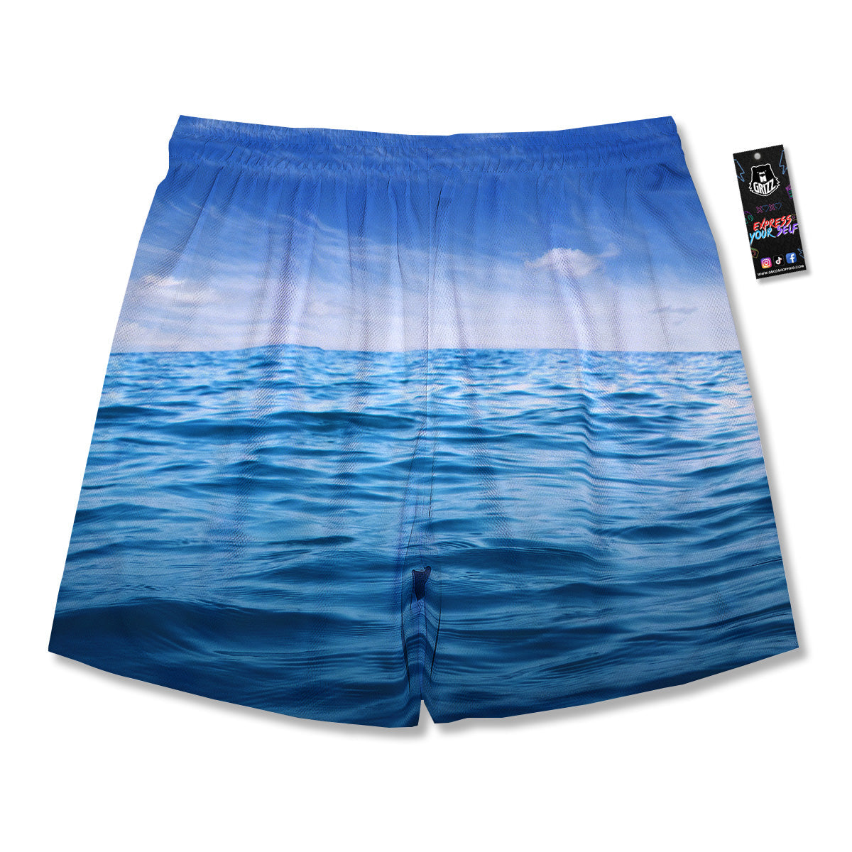 Ocean Blue Print Men's Running Shorts-grizzshop