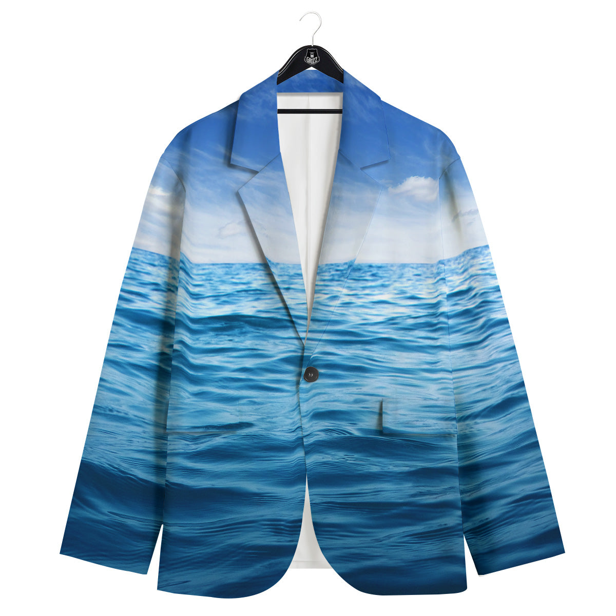 Ocean Blue Print Men's Sport Coat-grizzshop
