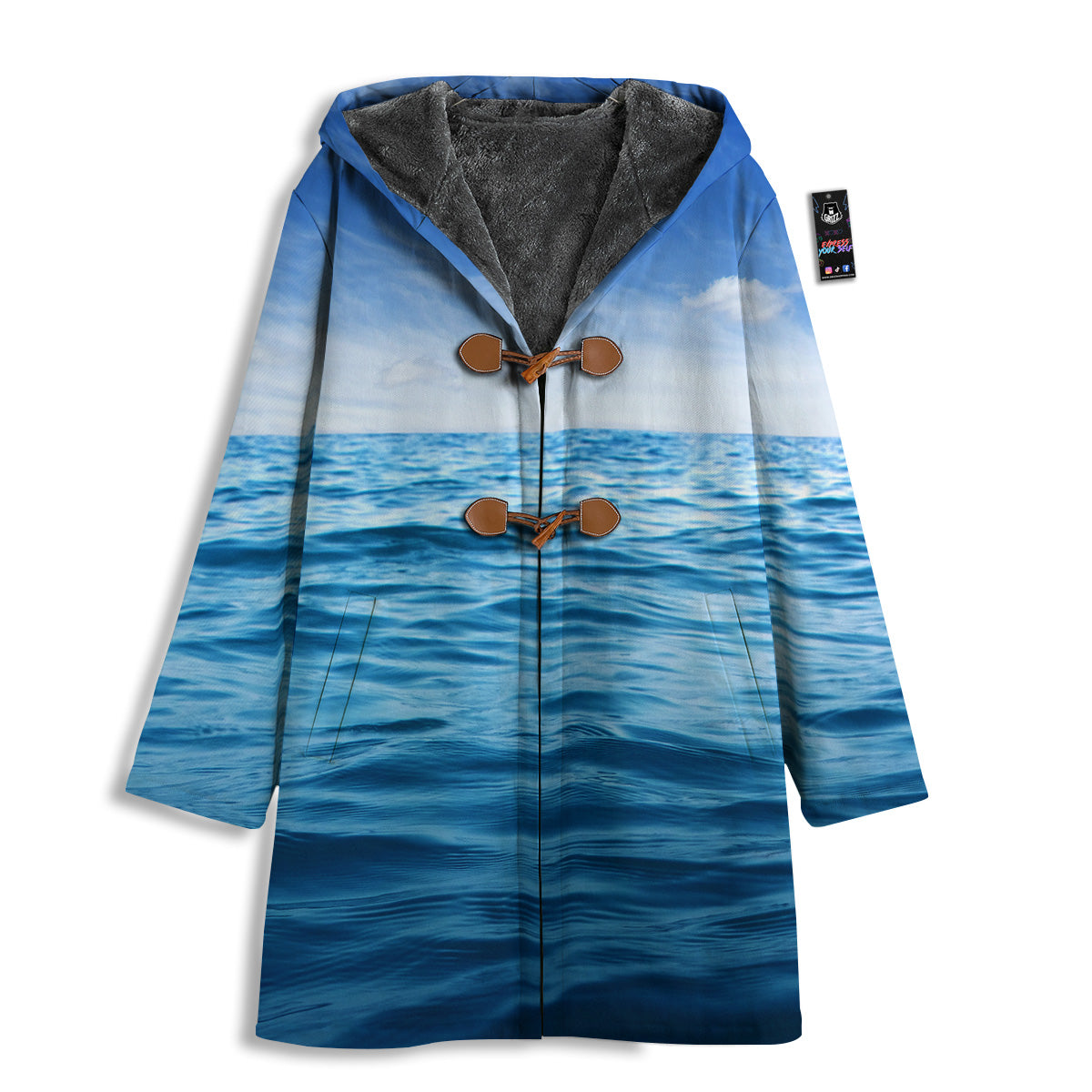 Ocean Blue Print Men's Windbreaker Jacket-grizzshop