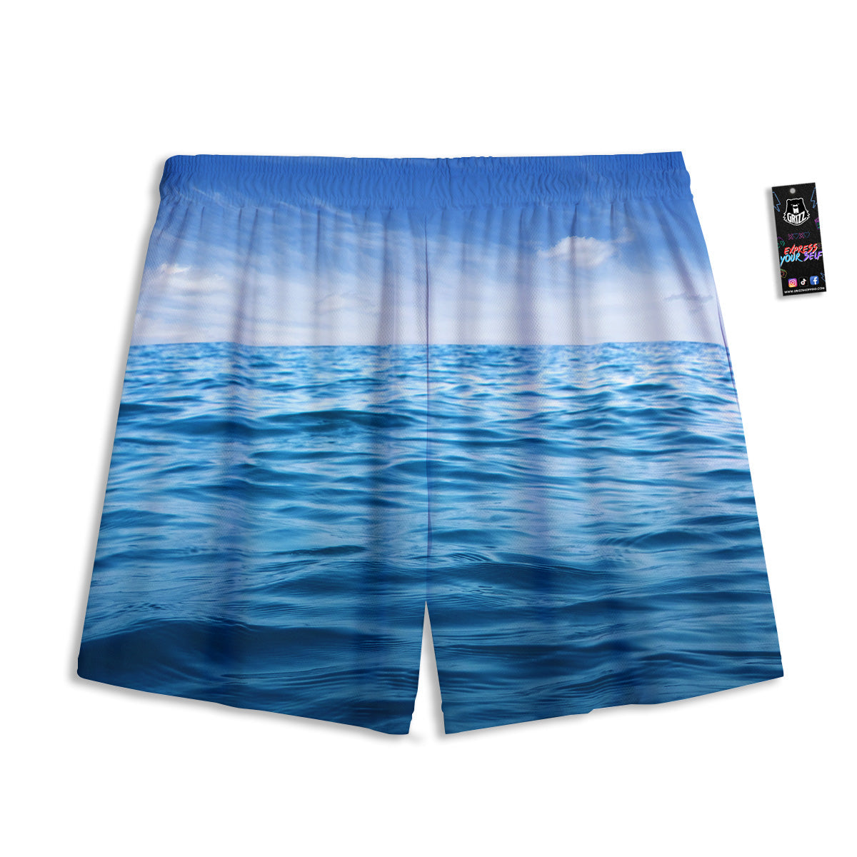 Metal Spiral Dark Navy Print Mesh Shorts
