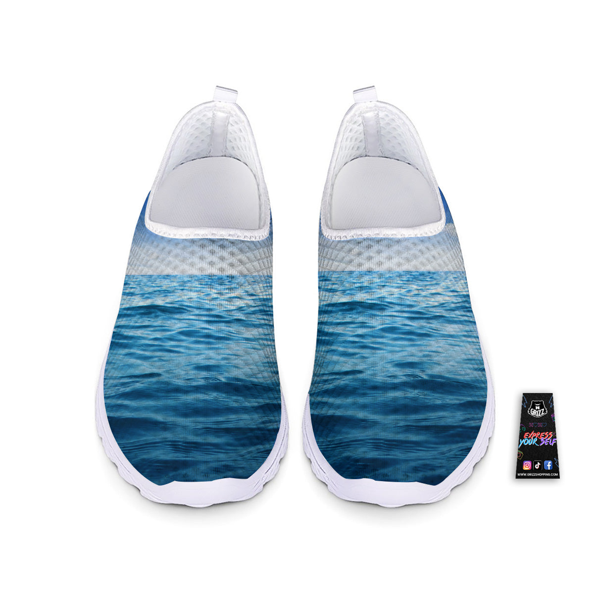 Ocean Blue Print Nurse Shoes-grizzshop
