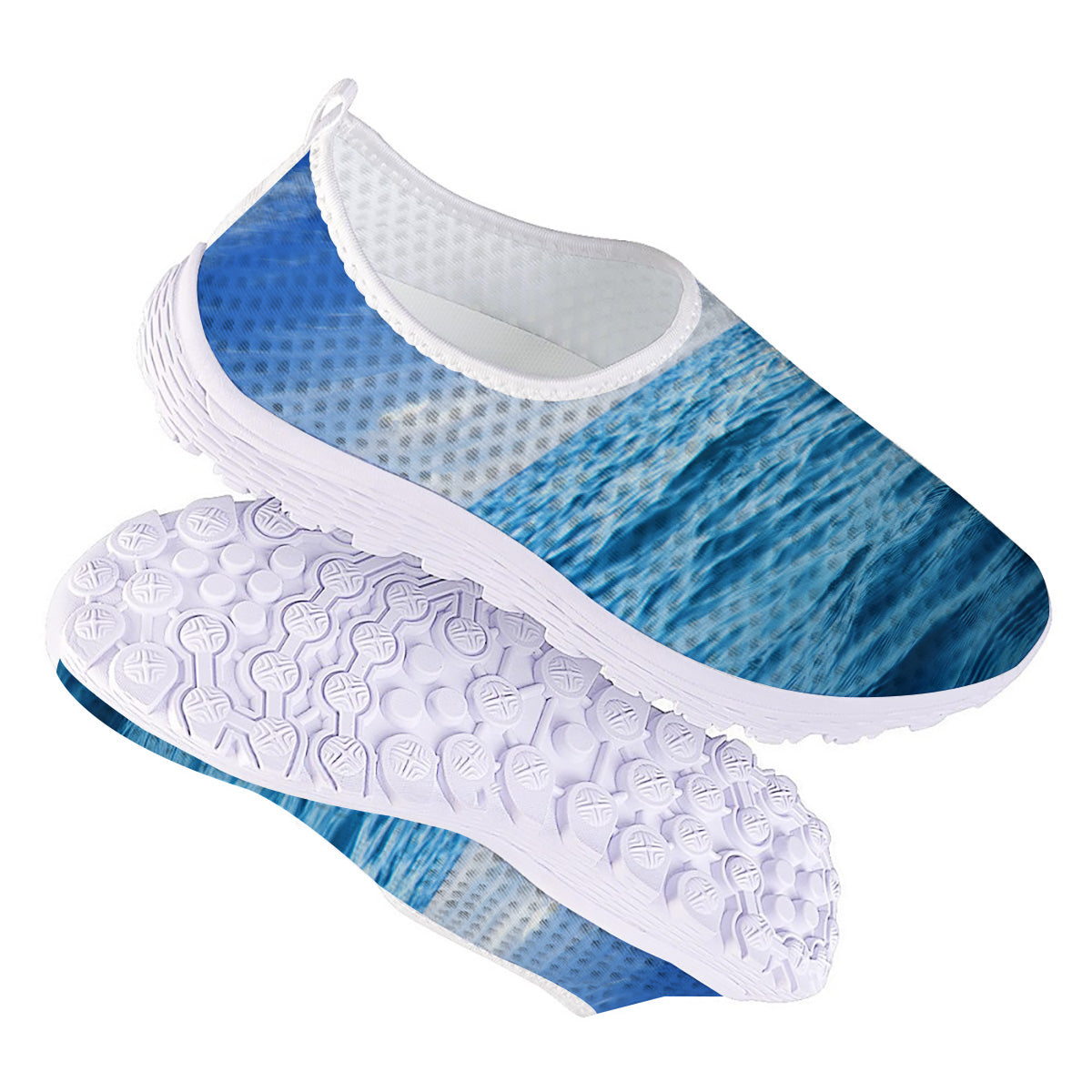 Ocean Blue Print Nurse Shoes-grizzshop