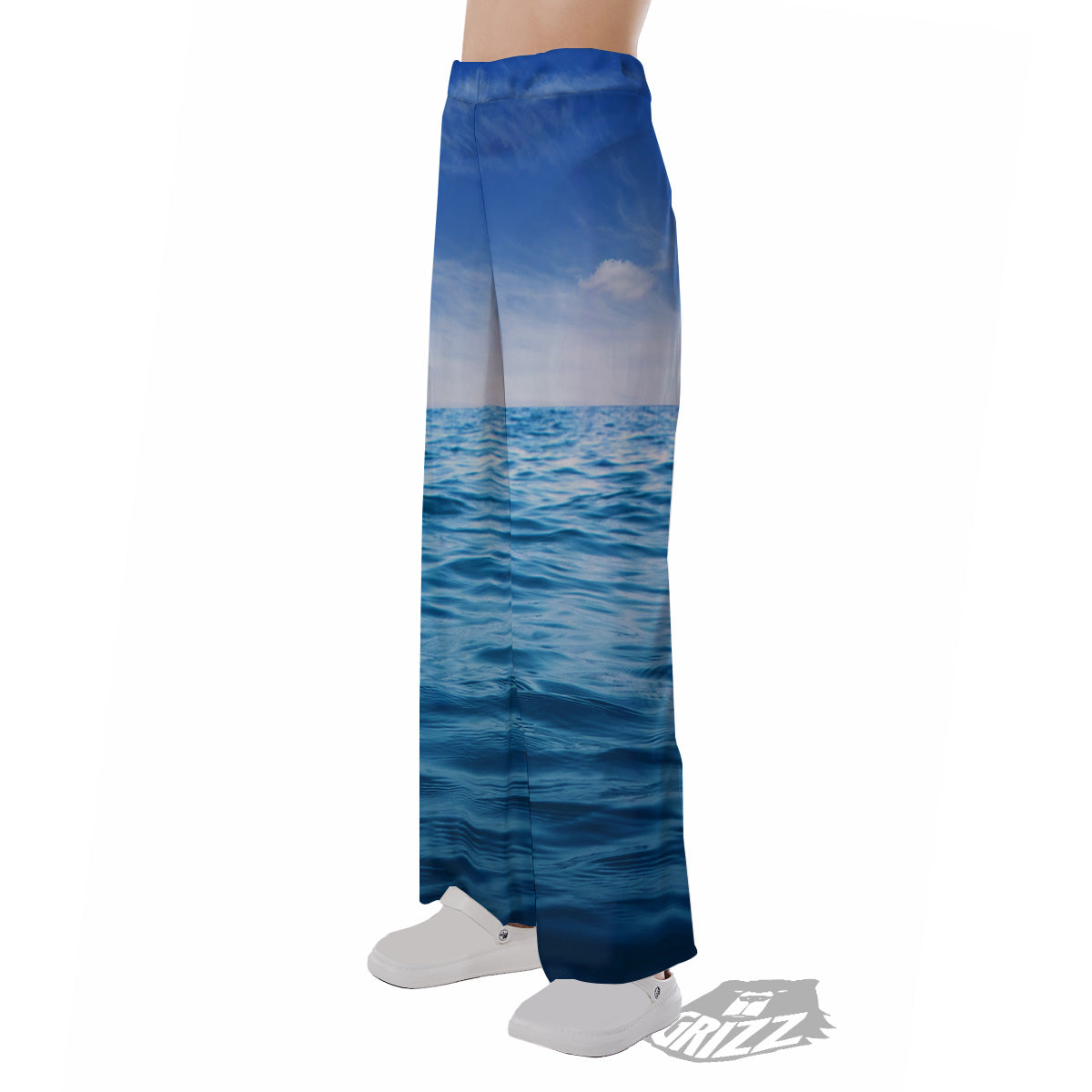 Ocean Blue Print Pajama Pants-grizzshop