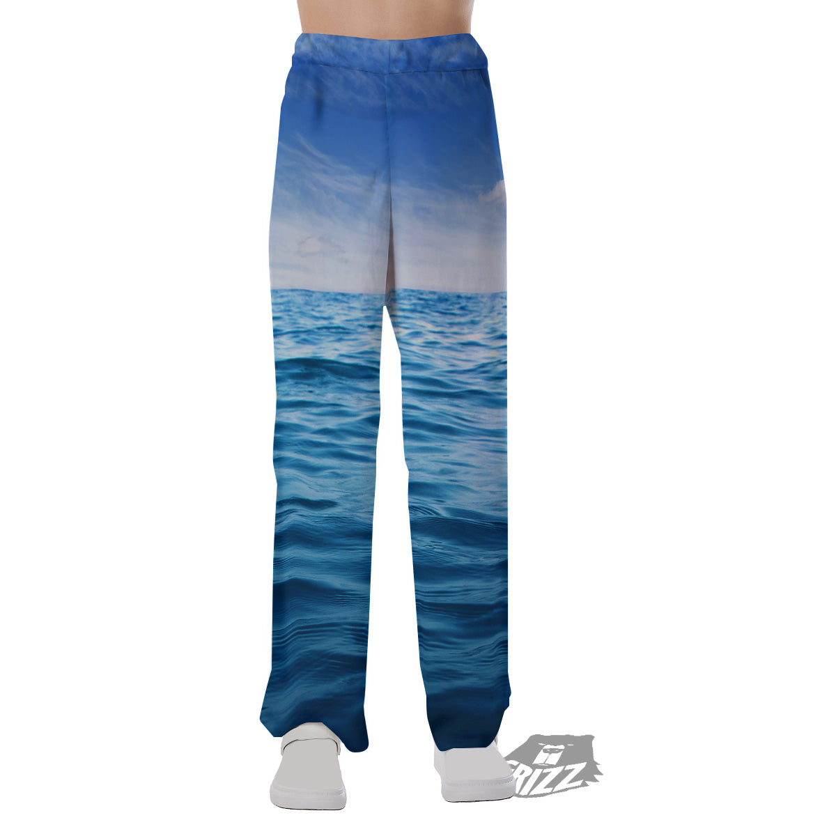 Ocean Blue Print Pajama Pants-grizzshop