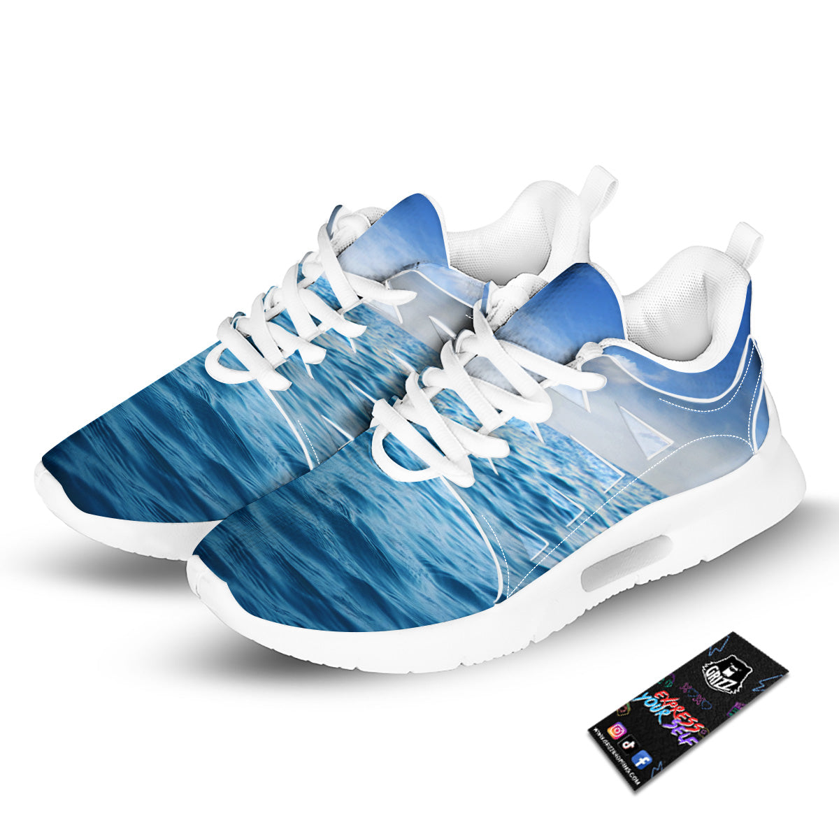 Ocean Blue Print Tennis Shoes-grizzshop