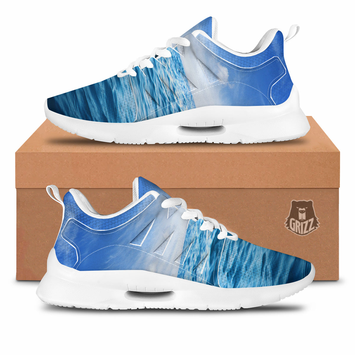 Ocean Blue Print Tennis Shoes-grizzshop