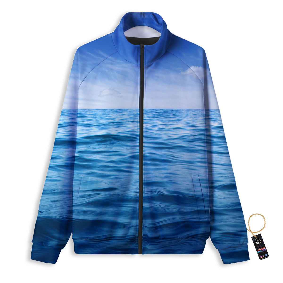 Ocean Blue Print Track Jacket-grizzshop
