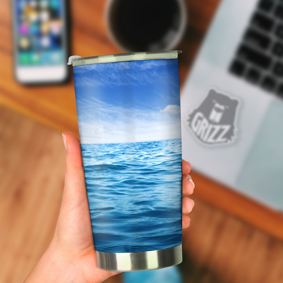 Ocean Blue Print Tumbler-grizzshop