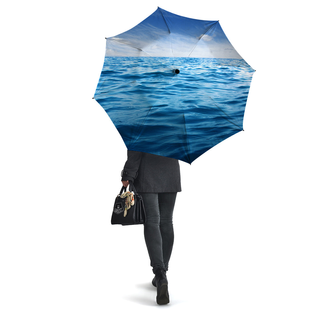 Ocean Blue Print Umbrella-grizzshop