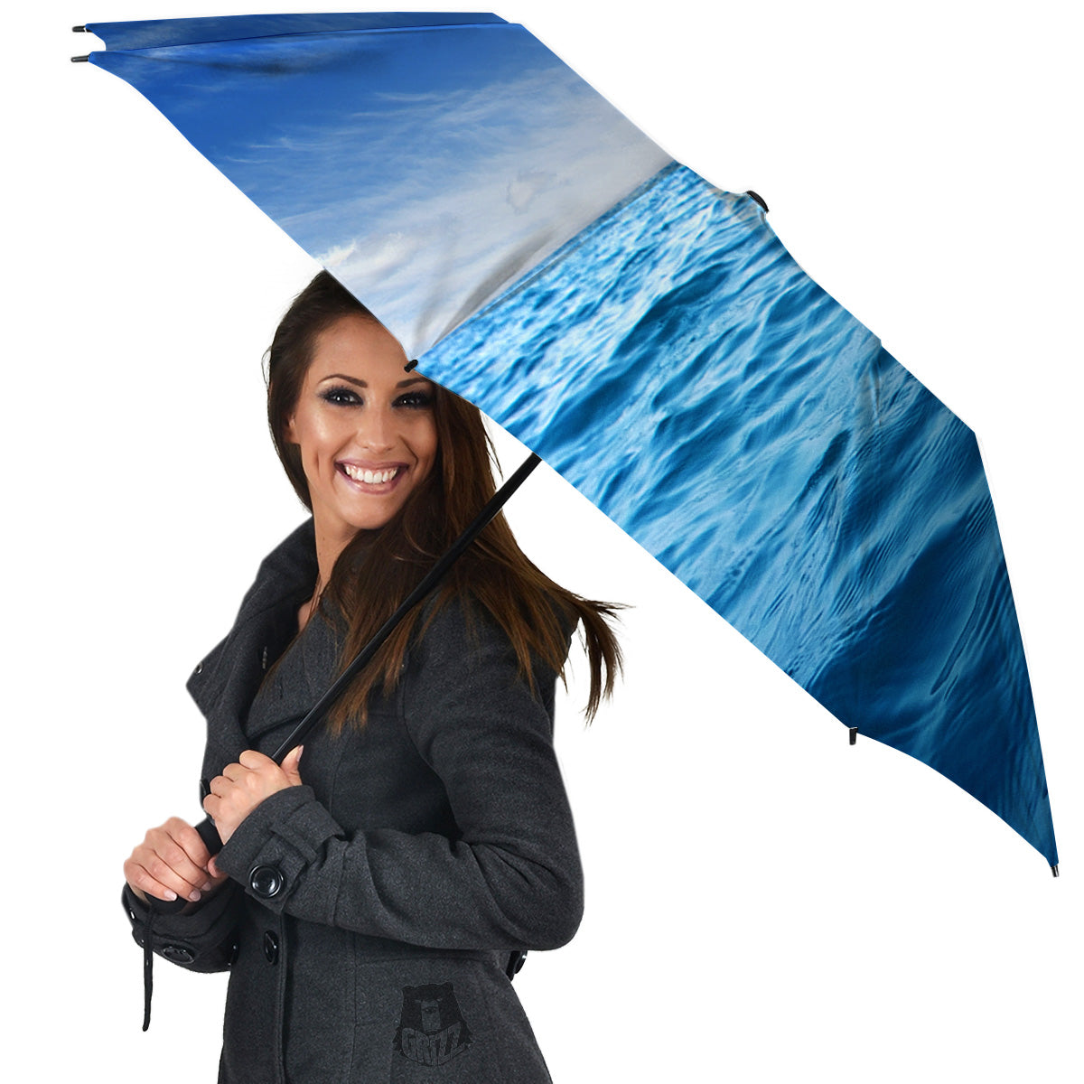 Ocean Blue Print Umbrella-grizzshop