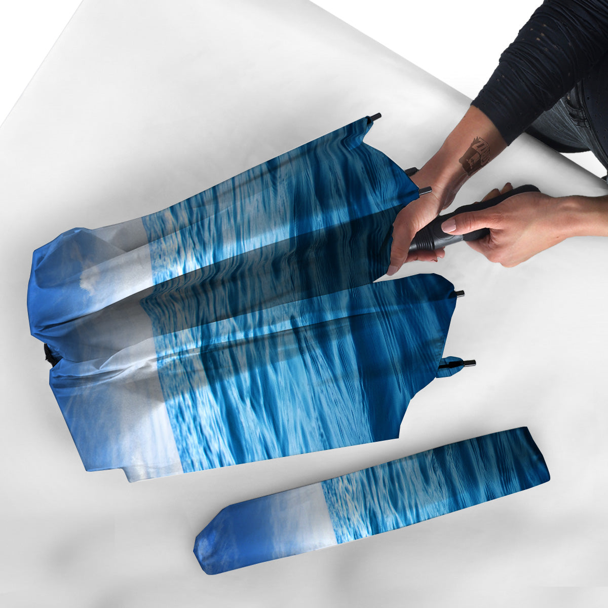 Ocean Blue Print Umbrella-grizzshop