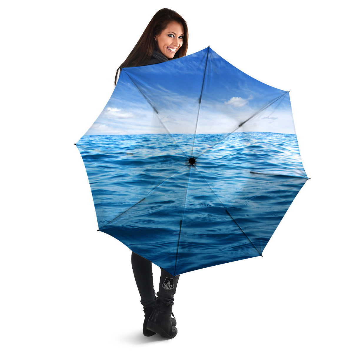 Ocean Blue Print Umbrella-grizzshop