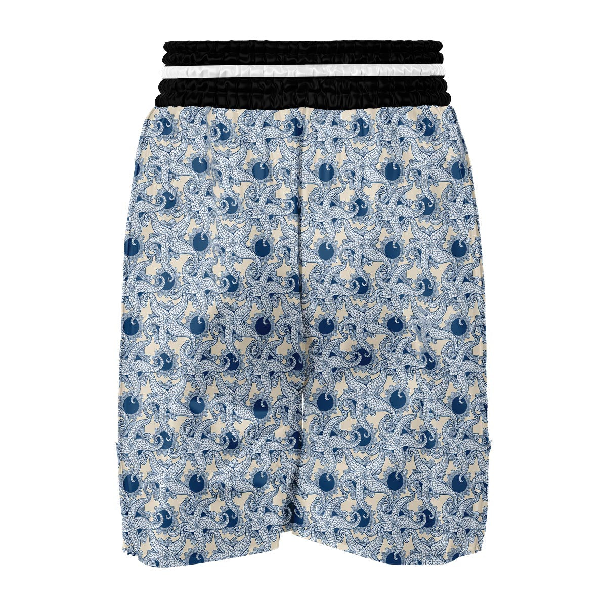 Ocean Octopus Pattern Print Boxing Shorts-grizzshop