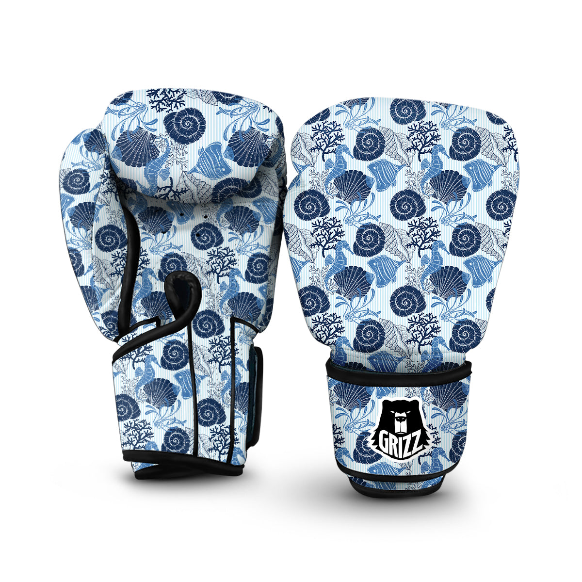 Ocean Pattern Print Boxing Gloves-grizzshop