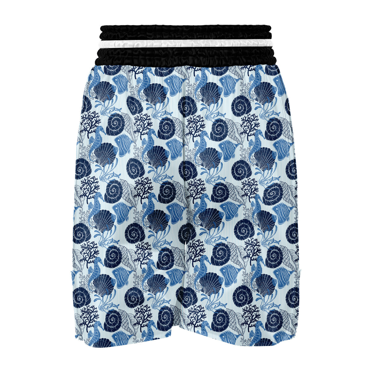 Ocean Pattern Print Boxing Shorts-grizzshop