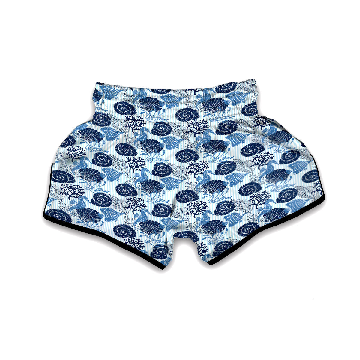 Ocean Pattern Print Muay Thai Boxing Shorts-grizzshop