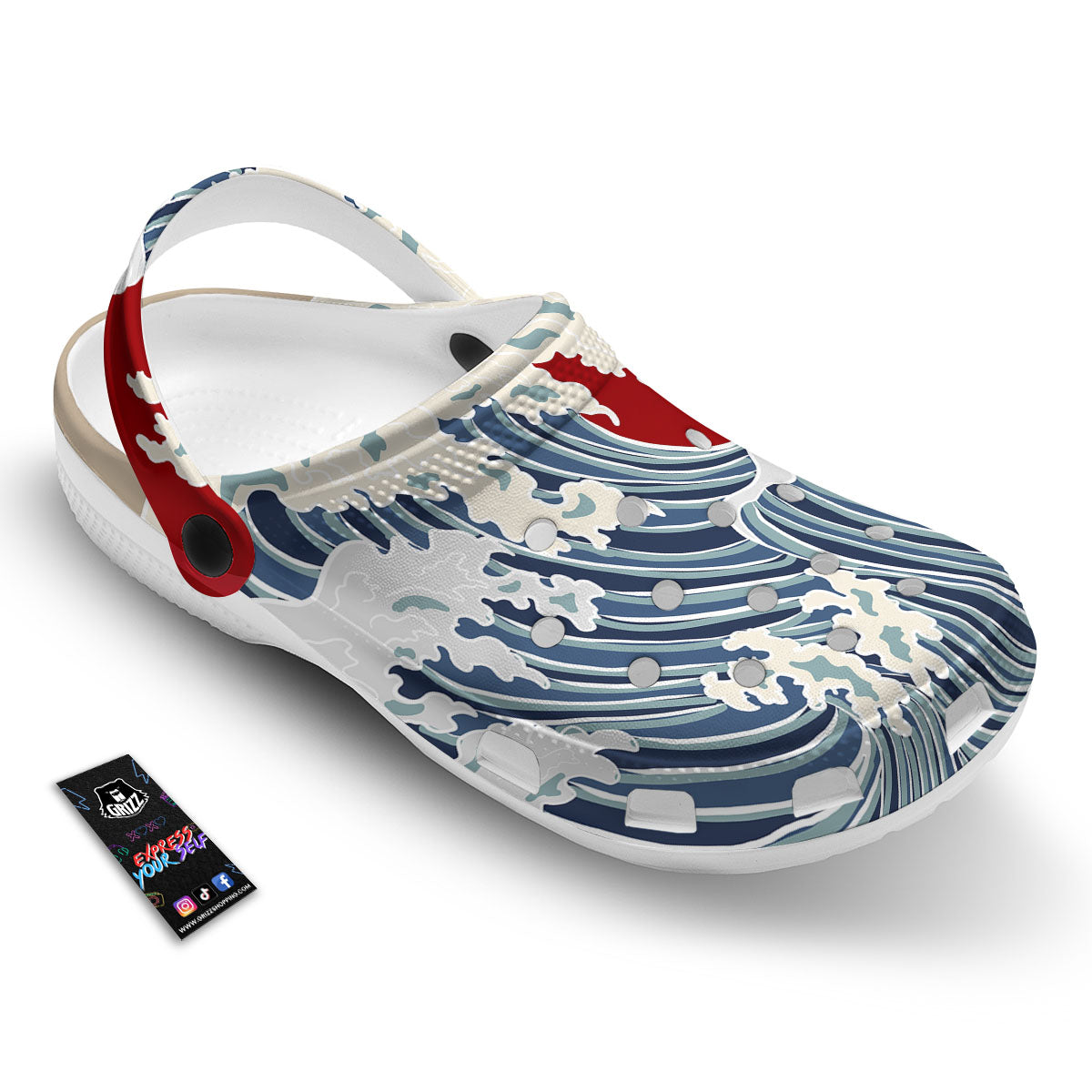 Ocean Wave Japanese Print Clog-grizzshop