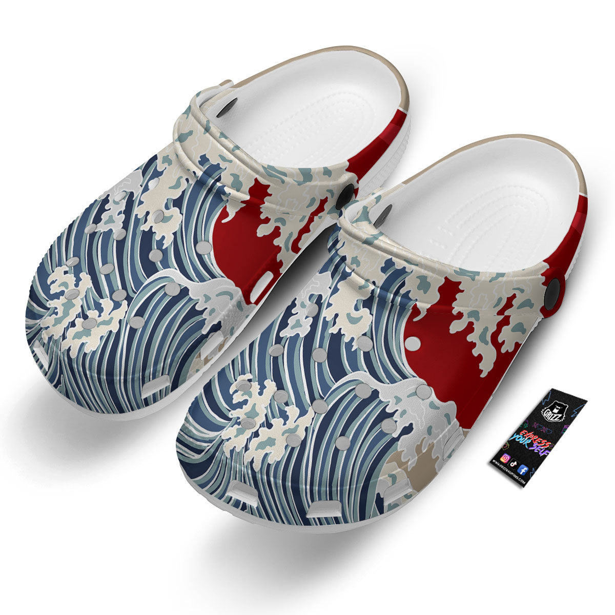 Ocean Wave Japanese Print Clog-grizzshop