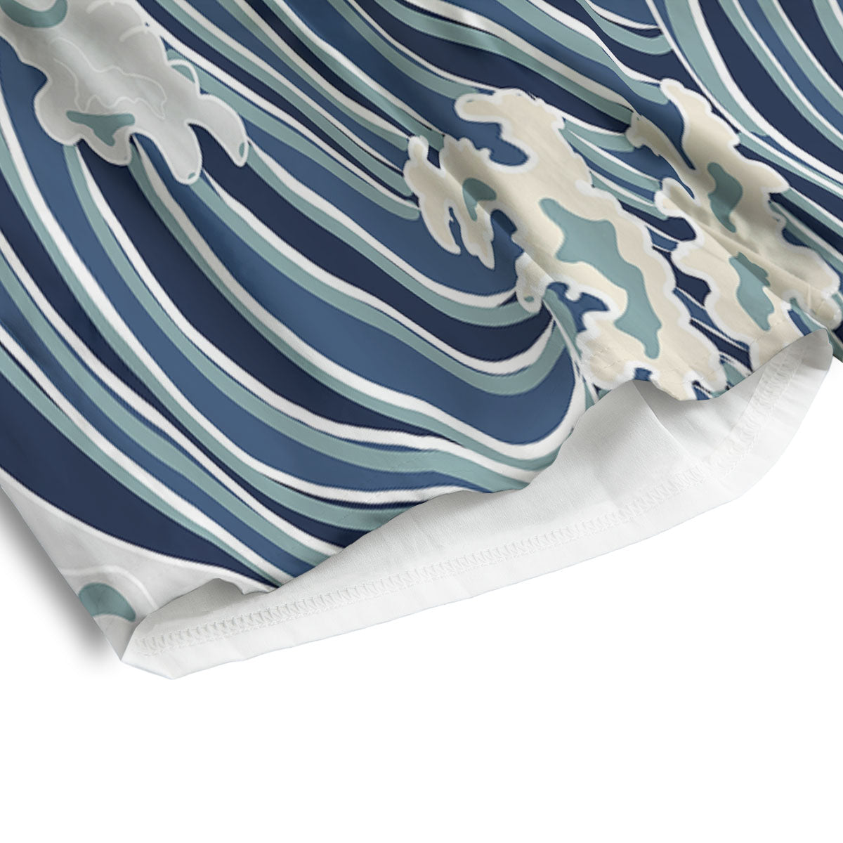 Ocean Wave Japanese Print Men's Athletic Shorts