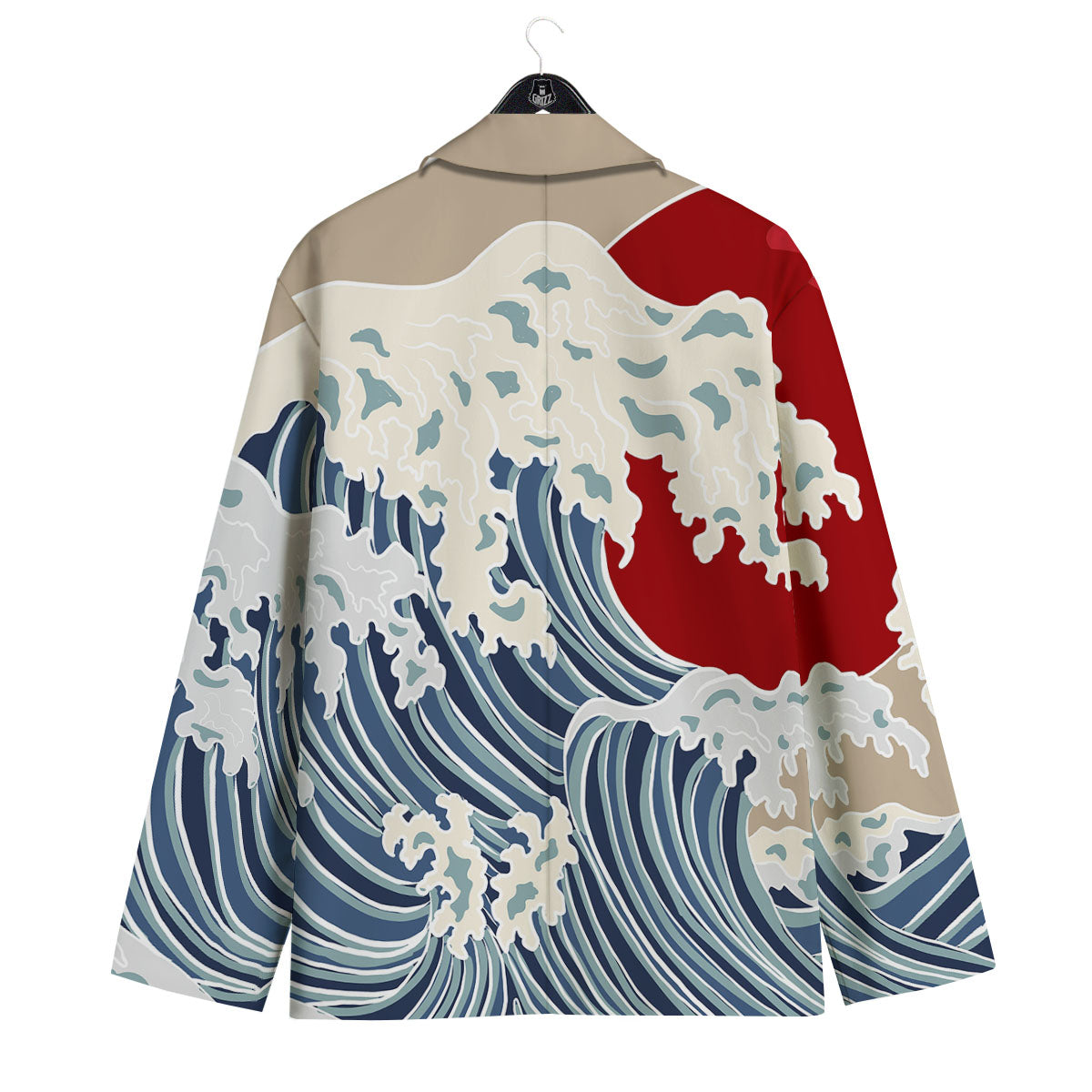 Ocean Wave Japanese Print Men's Sport Coat-grizzshop