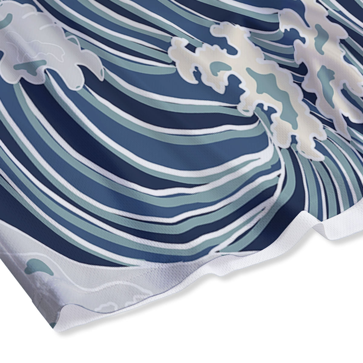 Ocean Wave Japanese Print Mesh Shorts