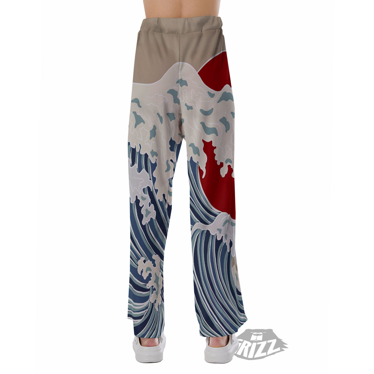 Ocean Wave Japanese Print Pajama Pants-grizzshop